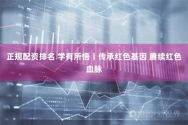 正规配资排名 学有所悟丨传承红色基因 赓续红色血脉
